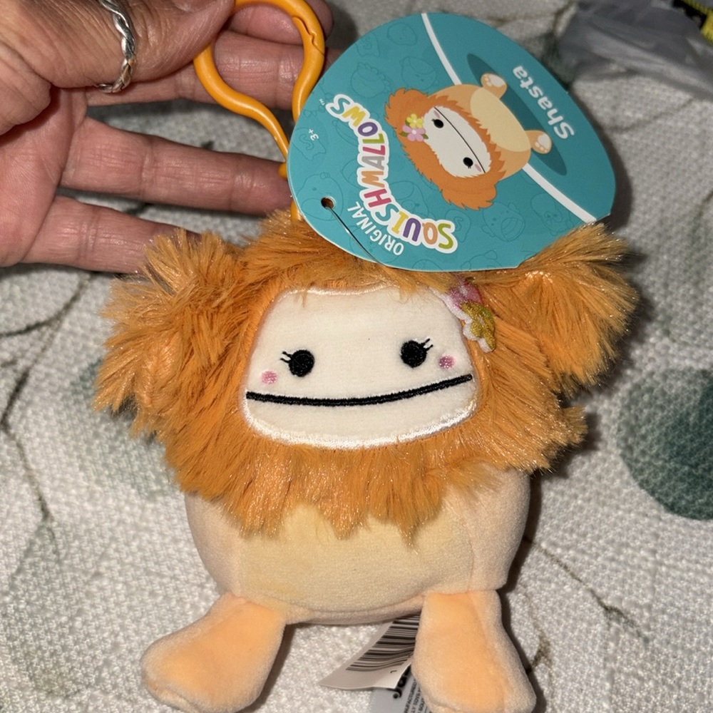 Squishmallows 3.5" Clip on Shasta The Bigfoot New With Tags